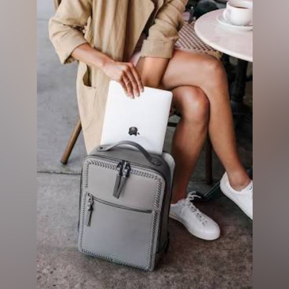 Calpak Kaya 15 inch Laptop Backpack in Charcoal Grey with Gunmetal Hardware - Picture 2 of 7